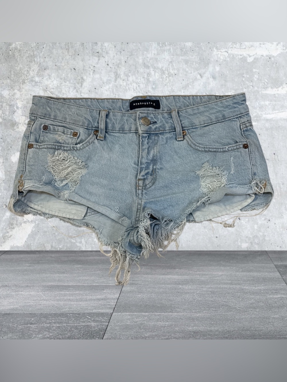 Aeropostale Women's Vintage Low-Rise Shorty Shorts, Distressed Cutoffs, Size 6